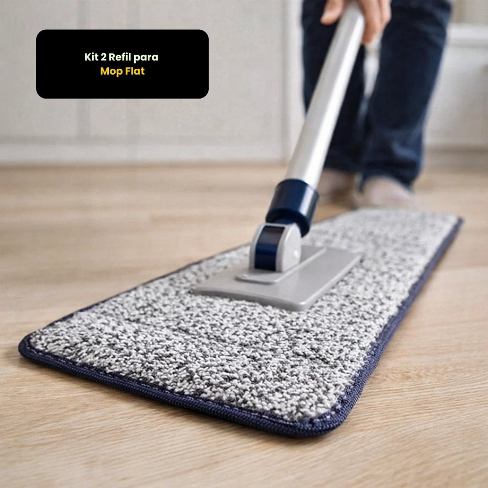 Refil Mop Spray Universal Pano Microfibra Reutilizável Machine Washable 2 Unidades