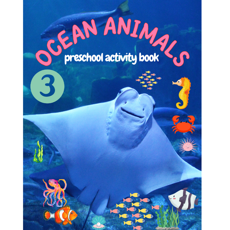 Stingray, Colorin Page- Preschool Activity Book #3 (Ocean animals Preshcool Activity Book)
