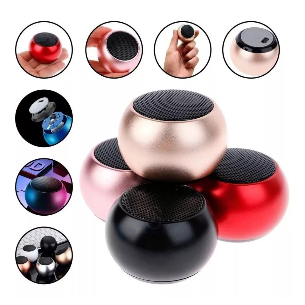 Caixa De Som Mini Speaker De Metal Bluetooth Tws Potente Portátil Mini Caixa De Som Portatil Premium
