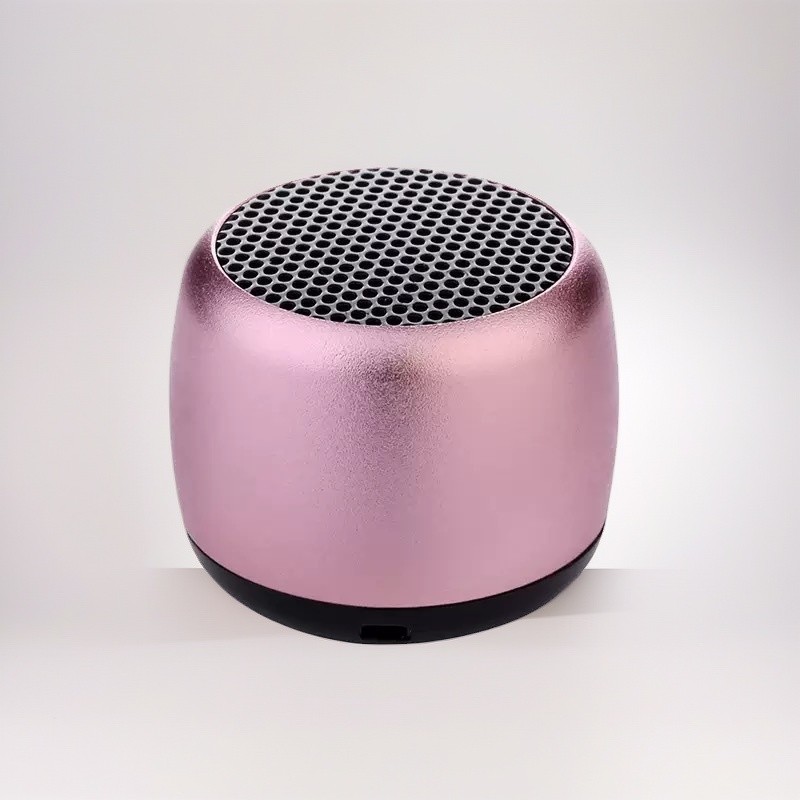 Mini Caixa de Som Bluetooth de Metal, Tamanho de Moeda, Modo de Pareamento TWS, Chamada Mãos Livres, Controle Remoto par