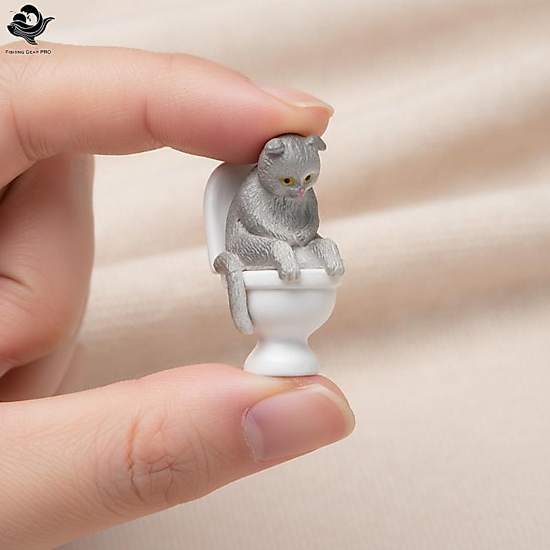 PFG Criativo Sentado No Banheiro Engraçado Gato Estatueta Ornamento Estético Decoração De Mesa Para Casa Prateleira Dorm