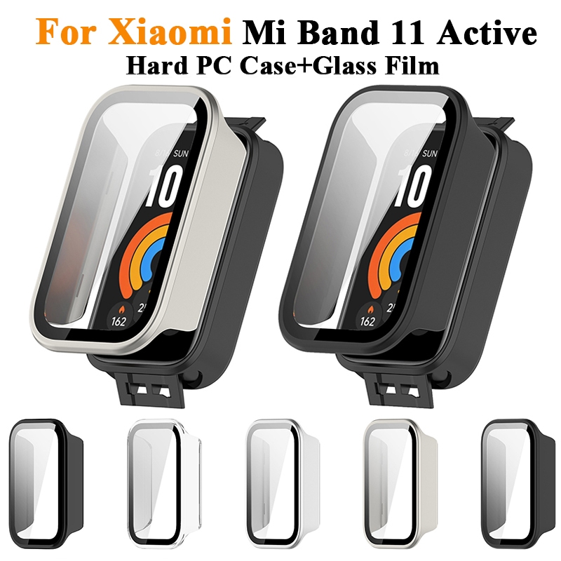 Capa Rígida Para PC + De Filme De Tela De Vidro Xiaomi Band 11 Active Bumper Cover Protetor Mi 11active Watch Case