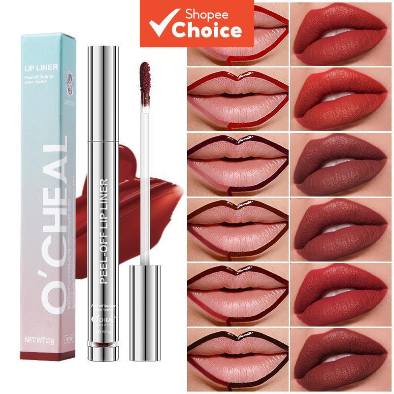 Kit de Delineador Labial Peel Off - Conjunto de Tinta Labial Fosca à Prova d'Água de Longa Duração para Mulheres, Cores