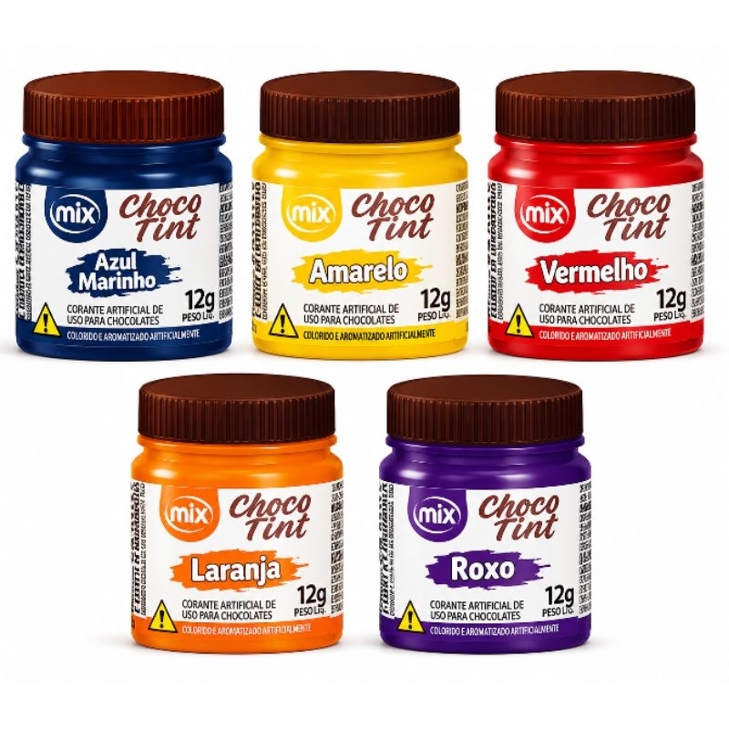 Kit 5 Corantes para Chocolate Choco Tint 12g Mix | Escolha Suas Cores|Bolo-Confeitaria-Chantilly