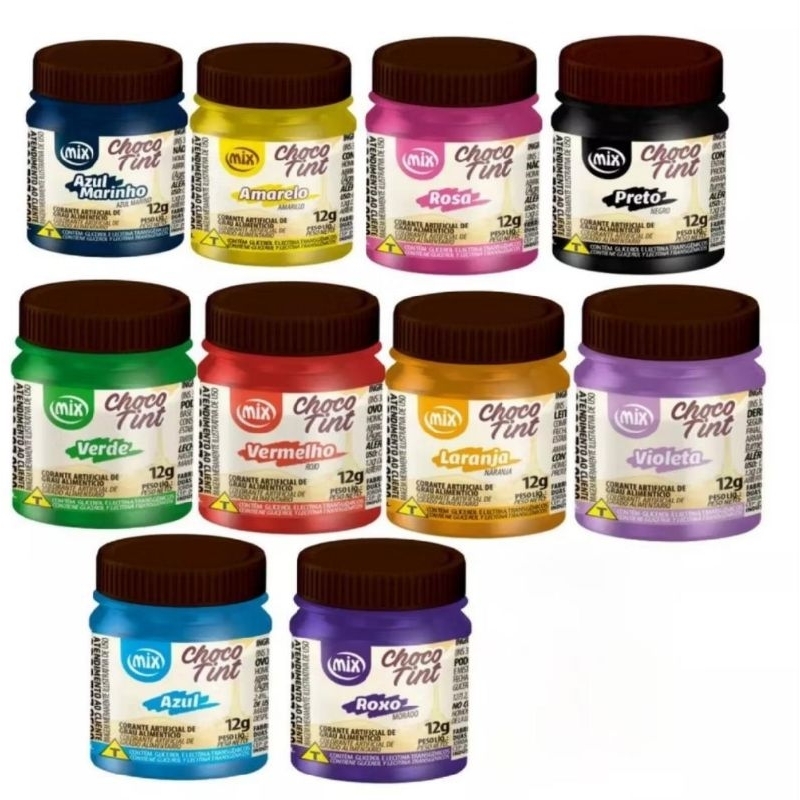 Kit 10 Corantes para Chocolate Choco Tint 12g Mix | Escolha Suas Cores|Bolo-Confeitaria-Chantilly