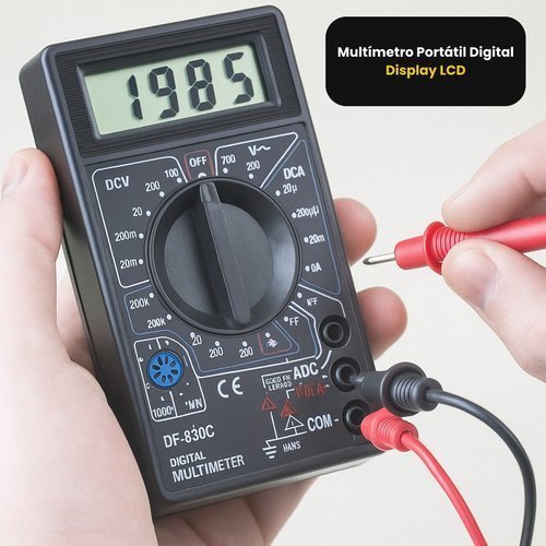 Multímetro Digital Portátil LCD Preto Teste Diodo Transistor Continuidade STARTOOLS