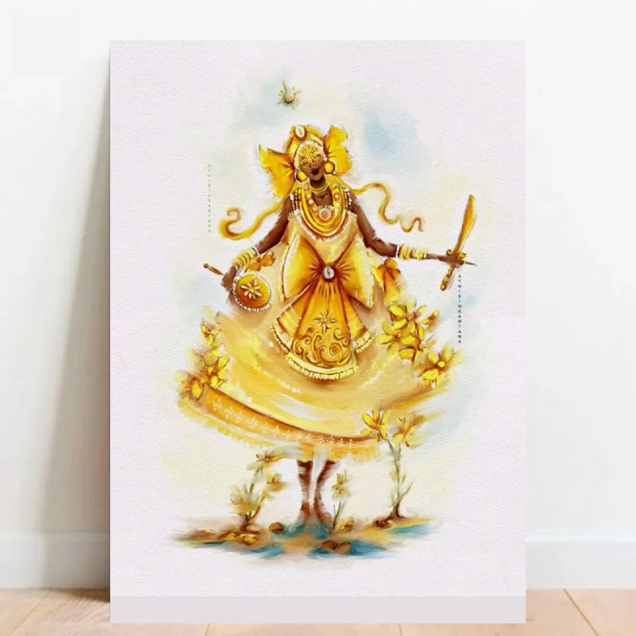Quadro Placa decorativa Oxum Orixá Umbanda Candomblé Rainha das Águas Doces 018