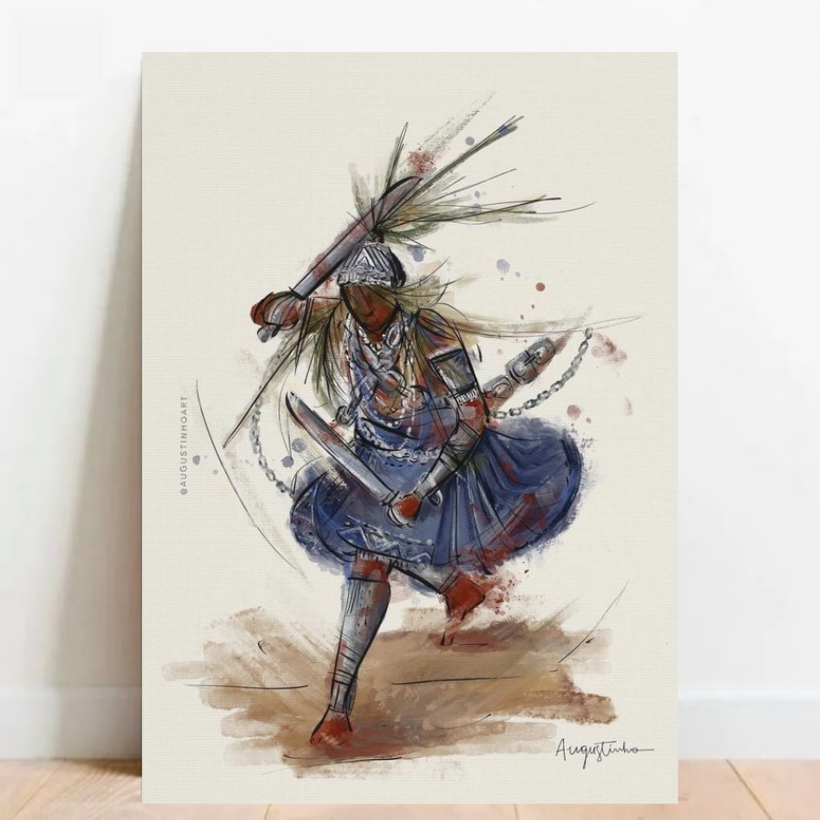 Quadro Placa decorativa Ogum Orixá Umbanda Candomblé Ogunhê, meu pai! 018