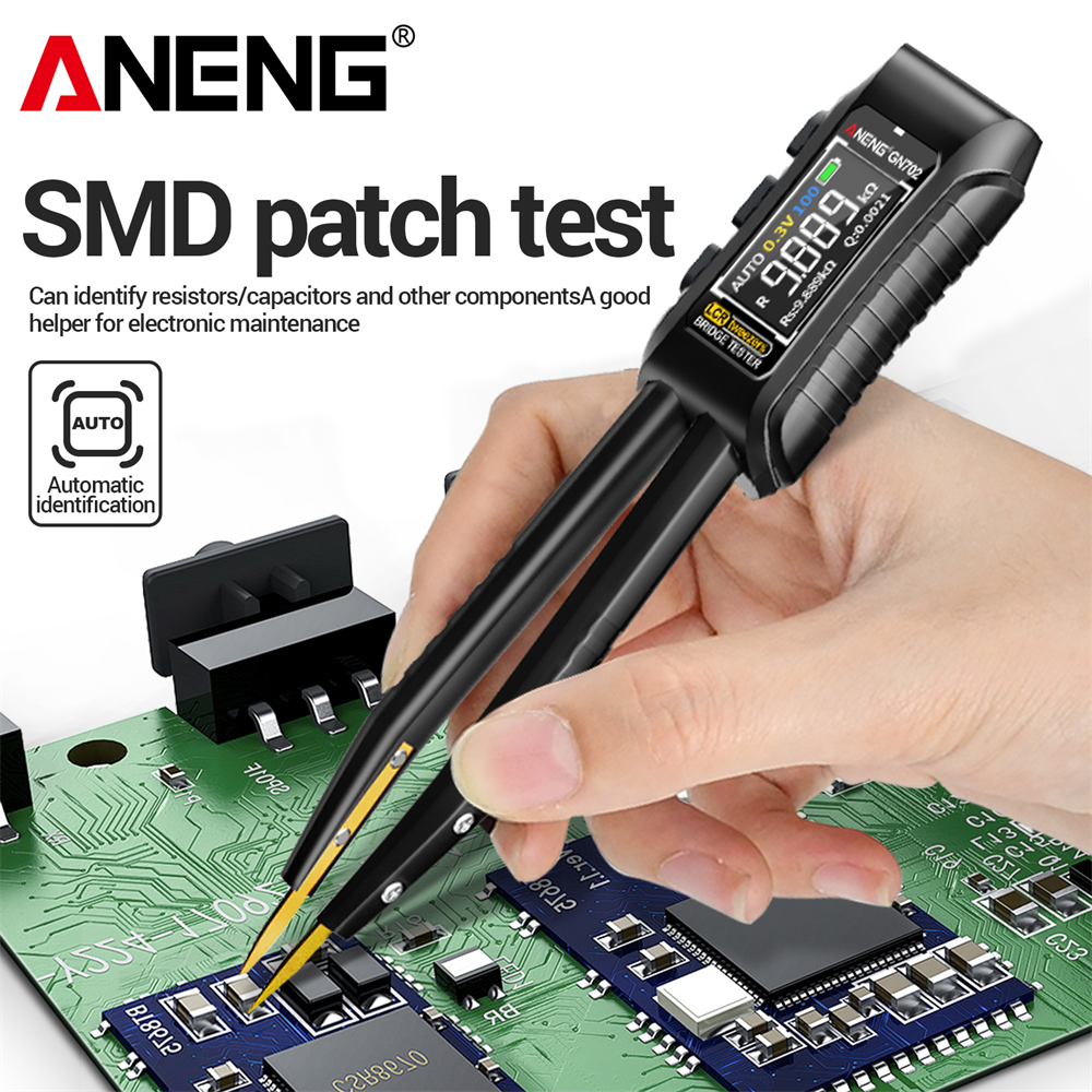 Cada Unidade ANENG GN702 Digital LCR Pinça Ponte Auto Range Recarregável Tester Resistência Capacitância Indutância Cem