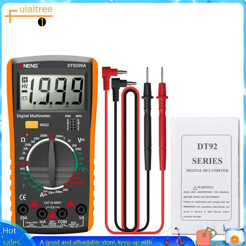 DT9205A Multímetro Digital Transistor Tester Medidor De Teste NCV Elétrico Profissional Analógico Auto Range