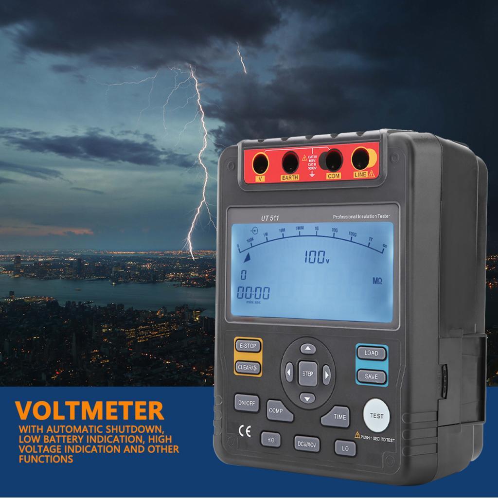 Uni T UT511 Auto Range Digital Isolamento Resistência Tester Voltímetro Megôhmetro