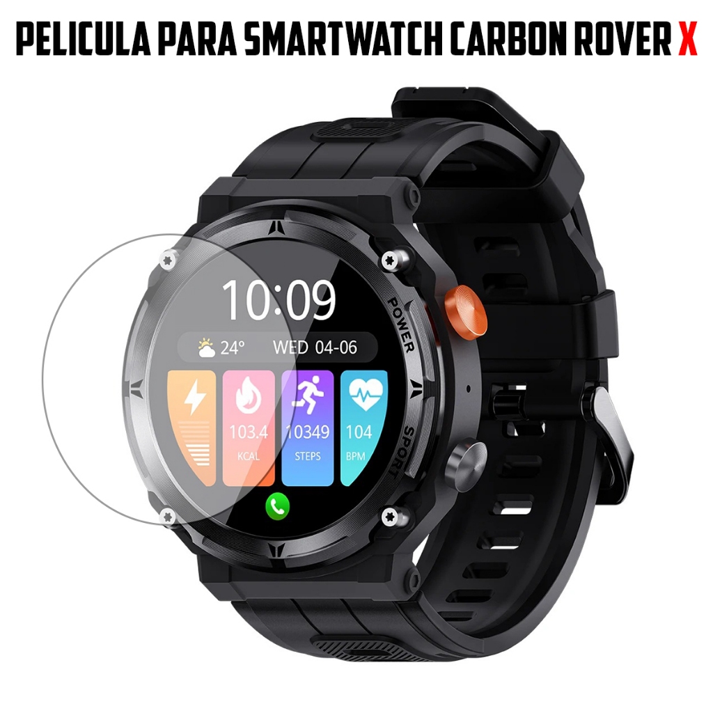 Película para Smartwatch CARBON ROVER X de vidro temperado Proteção de Tela Resistente