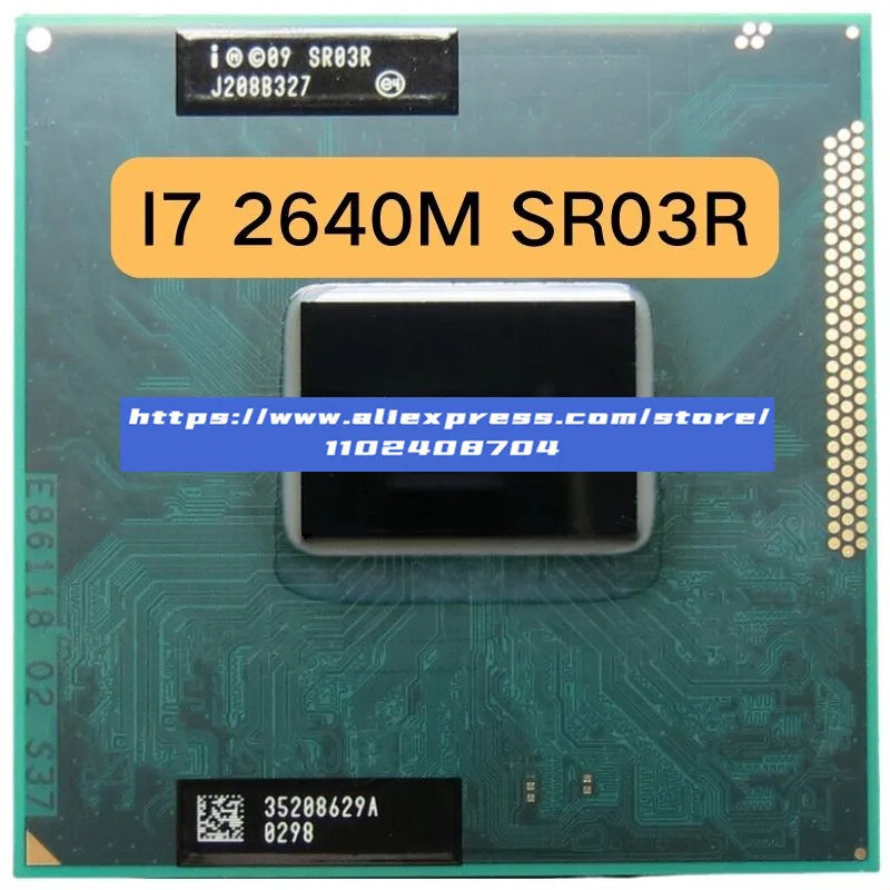 Processador de Notebook Intel Core i7-2640M i7 2640M SR03R 2.8 GHz Dual Core Quad Thread Socket G2 / rPGA988B