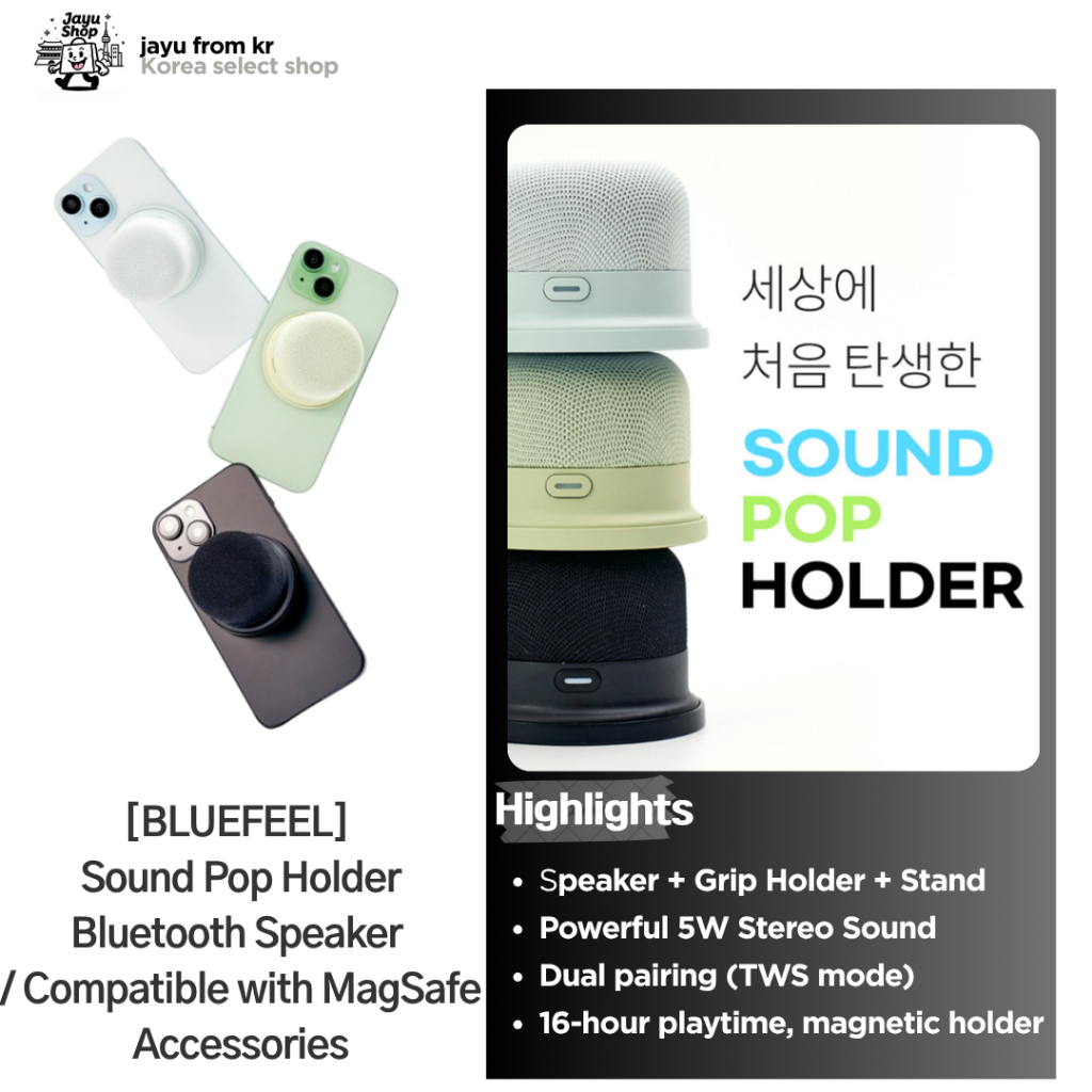 [BLUEFEEL] Suporte Para Pop De Som Alto-Falante Bluetooth USB Portátil/Compatível Com Acessórios MagSafe/Conexão Dual TW