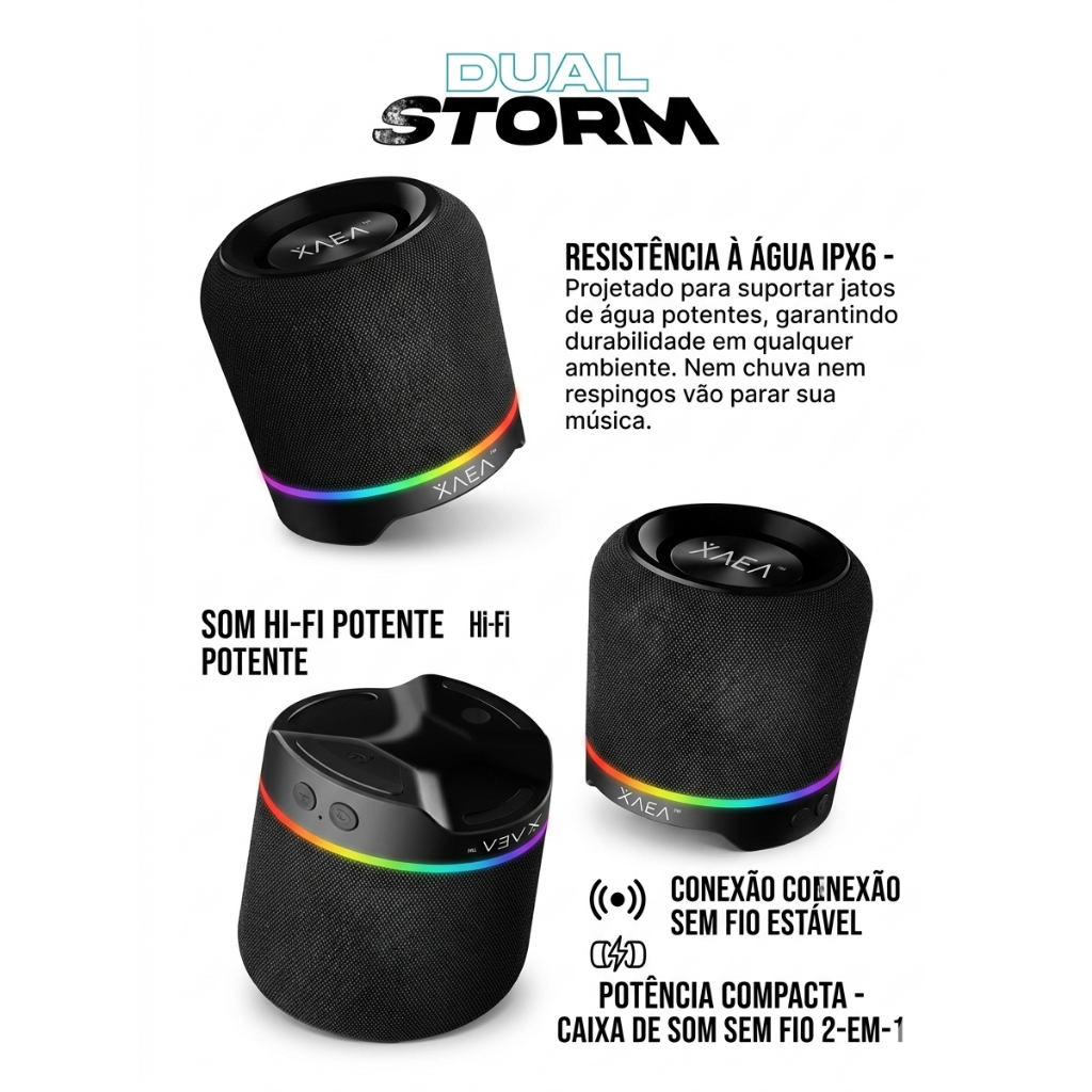 Dual Storm (YX-25) caixa de som Bluetooth