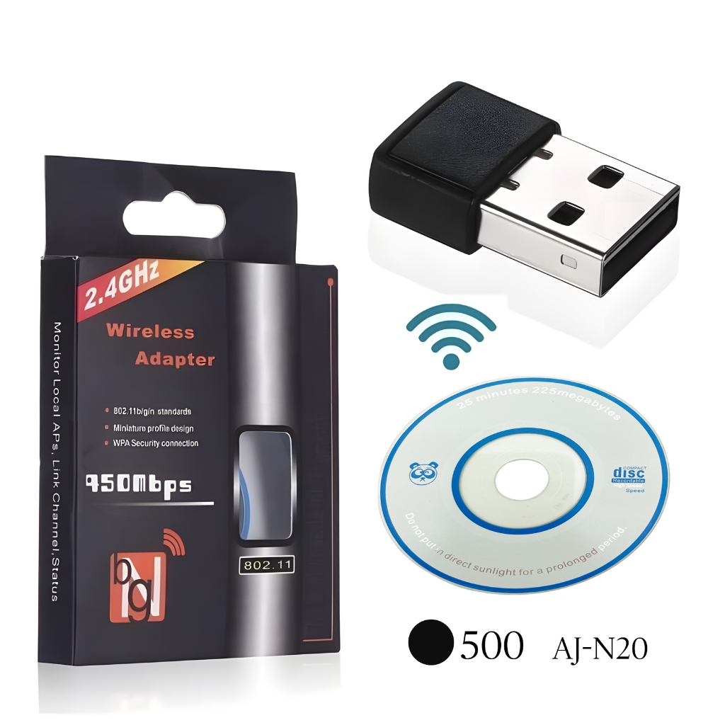 Adaptador WiFi USB 2.4GHz 950Mbps Mini Dongle Antena PC Notebook Internet Sem Fio 802.11