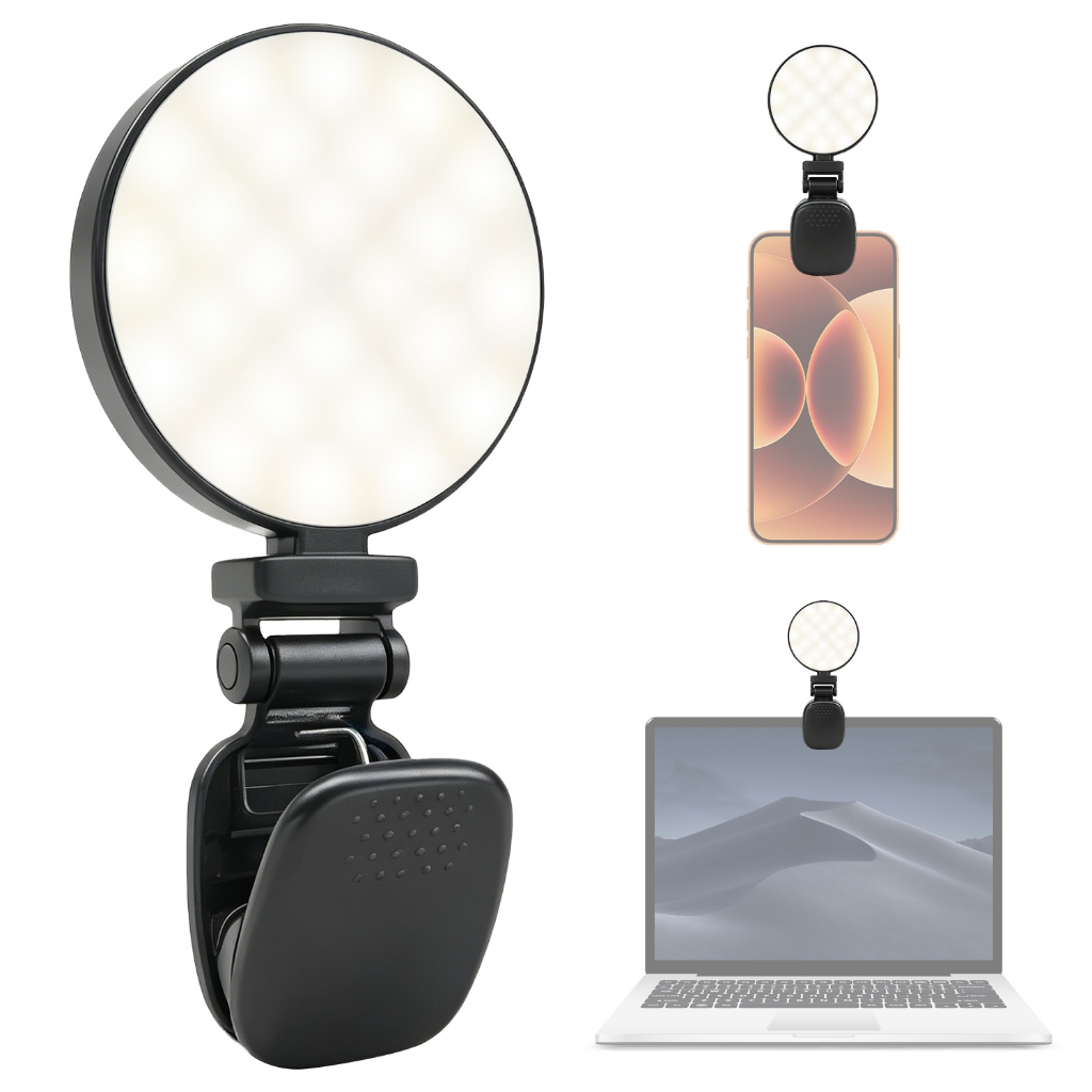 K & F Concept Selfie Portátil 600mAh 3 Em 1 Luz De Preenchimento De Telefone Recarregável Led Mini