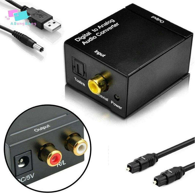 Abongbanghn Óptico Coaxial Toslink Digital Para Analógico Conversor De Áudio Adaptador RCA L/R 3.5mm Agradável