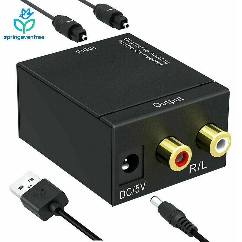 Spe Óptico Coaxial Toslink Digital Para Adaptador Conversor De Áudio Analógico RCA L/R 3.5mm FE