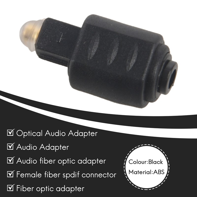 Mini Adaptador De Áudio Óptico 3.5MM Fêmea Para Plugue Macho Toslink Digital Amplificador