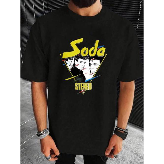Music.Soul Camiseta Unissex Soda Stereo Banda Rock Estampa Vintage Confortável Fofa Estilosa Casual