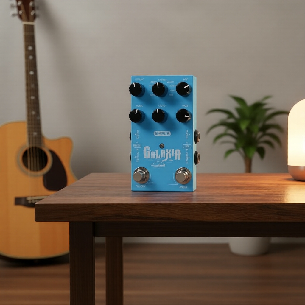 Pedal de Efeito M-VAVE Galaxy Stereo Reverb 9 Modos, USB-C, Dual 9V DC, Ambientes/Efeitos de Grave
