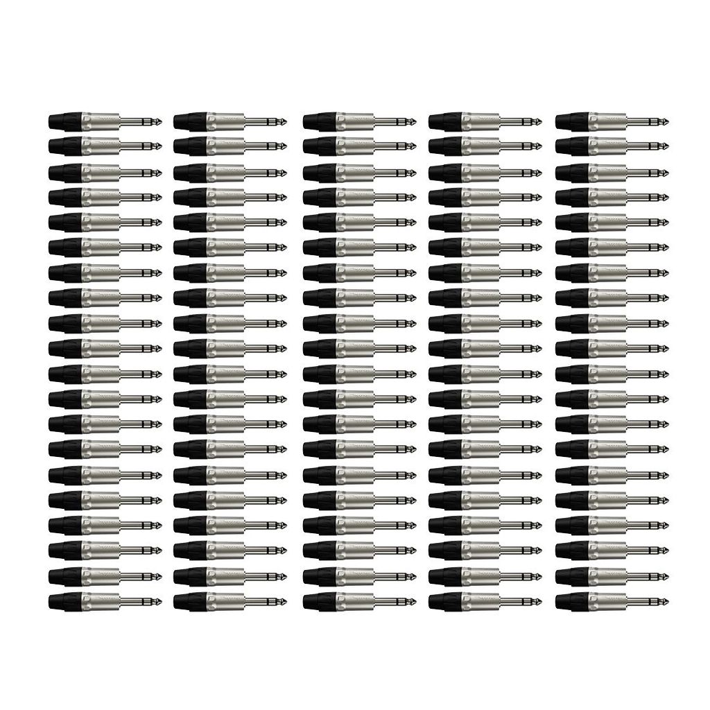 Kit 100 Conectores  P10 Stereo Macho WC 1123 Wireconex