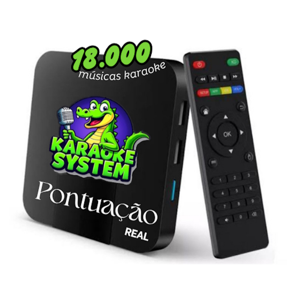 Karaokê Box 18.000 Músicas Pontuação Real e Fila Espera + Caixa de Som 80W + 2 Microfones S/Fio M119