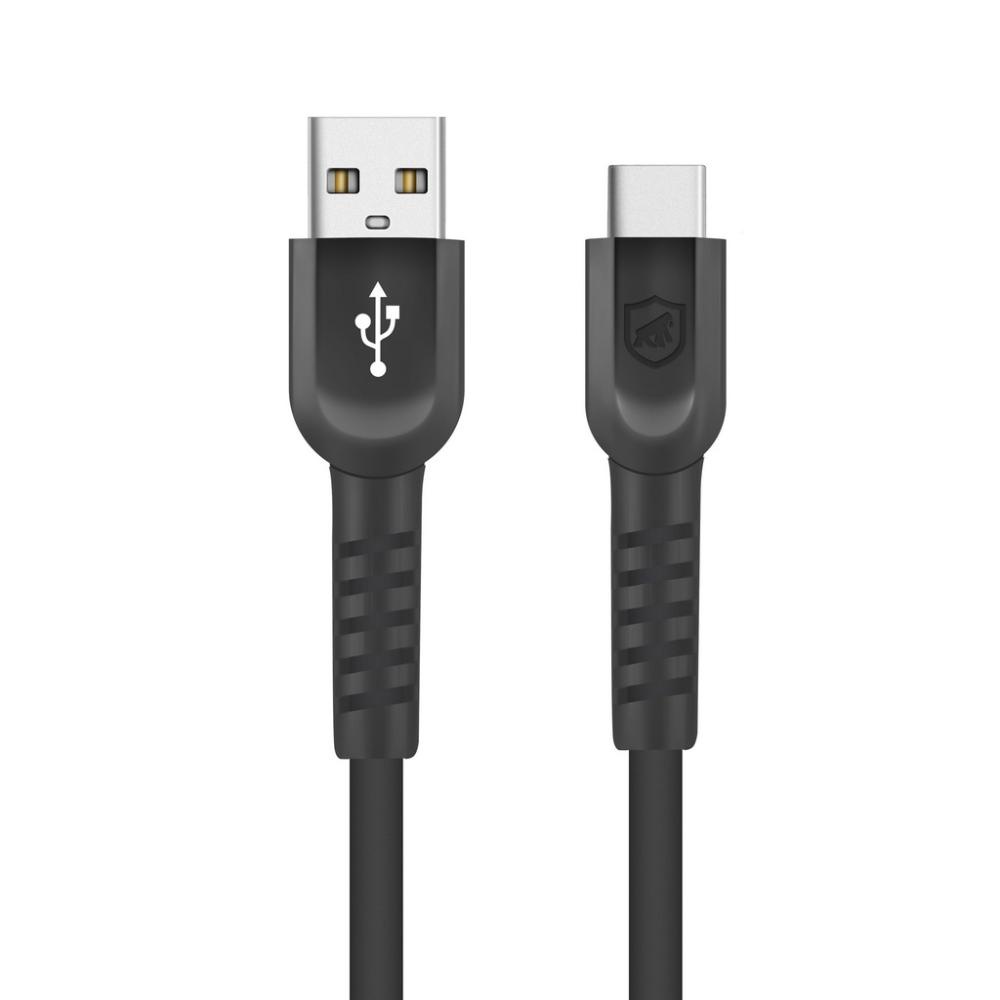 Cabo Carregamento Rápido Dual Shock Usb-a / Tipo C Potência De Até 12w - 1,2m Gshield Cor Preta