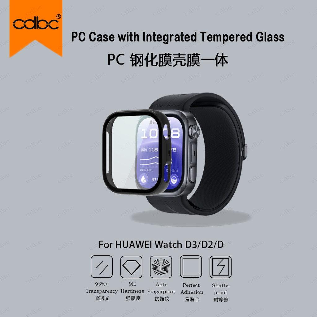 cdbc Para Huawei Watch D3 D2 D Case Filme Integrado Gabinete Completo PC Capa Dura , Vidro Temperado HD Resistente A Cho