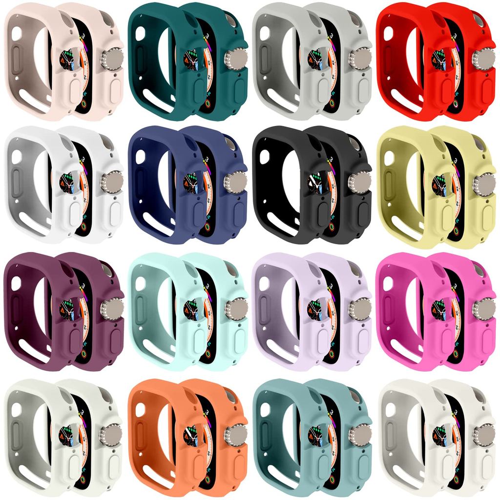 Capa De Silicone Para Apple Watch 46mm 42mm 12 10 11 Macia À Prova De Choque 49mm Ultra 1 2 3 4 Smart Acessórios De Prot