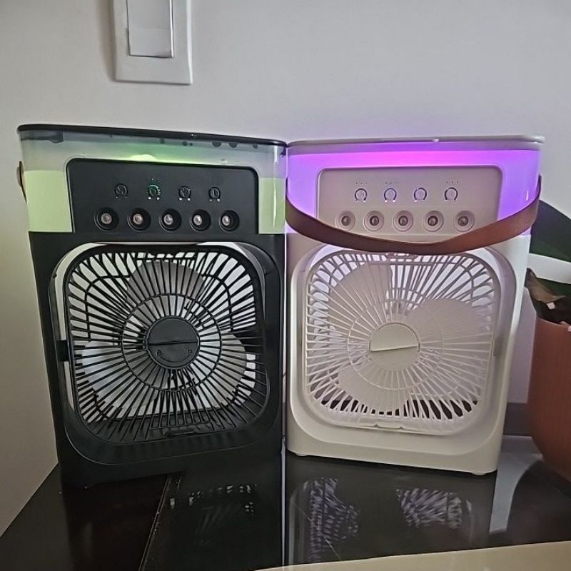 Mini Ventilador Umificador 4 Funções 10W Névoa Água Luz Led Portátil USB CORES