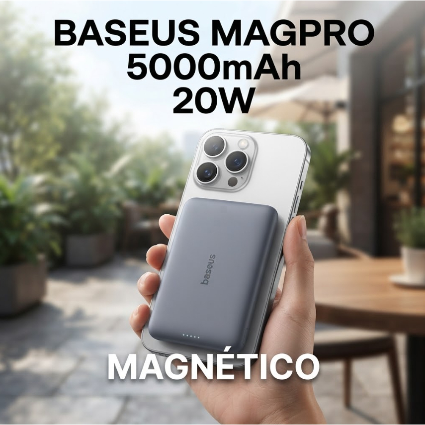 Power Bank Baseus MagPro MagSafe 5000mAh 20W Magnético Sem Fio