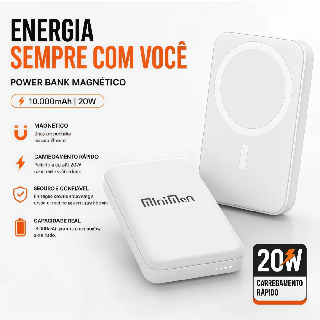 Power Bank MagSafe MiniMen MM-CDB300 10.000mAh 20W Turbo
