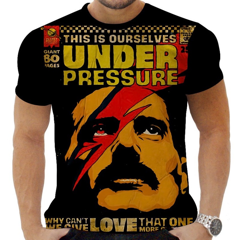 Camiseta Camisa Personalizada Rock David Bowie Glan 2_x000D_