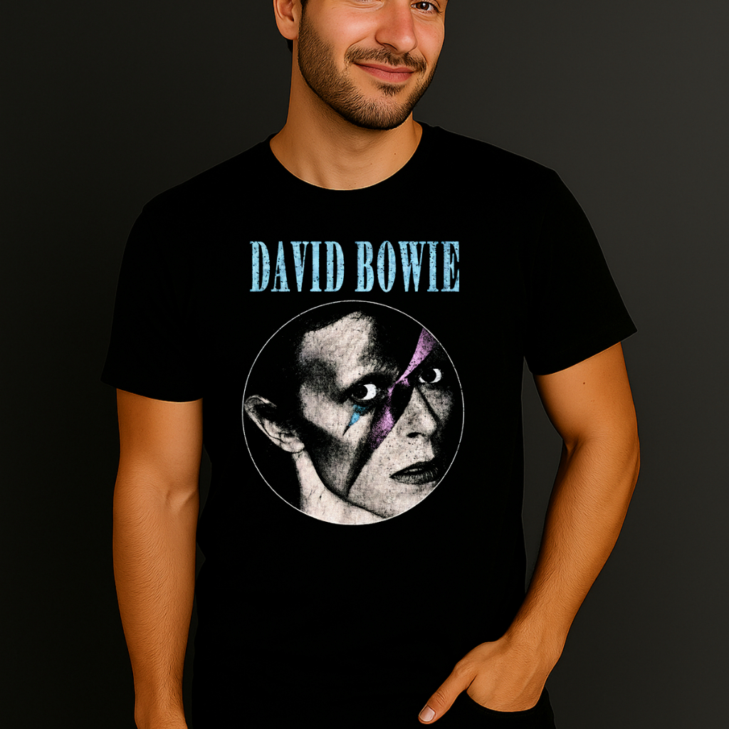 Camiseta David Bowie 100% Algodão Unissex Estampa Autoral Evoka