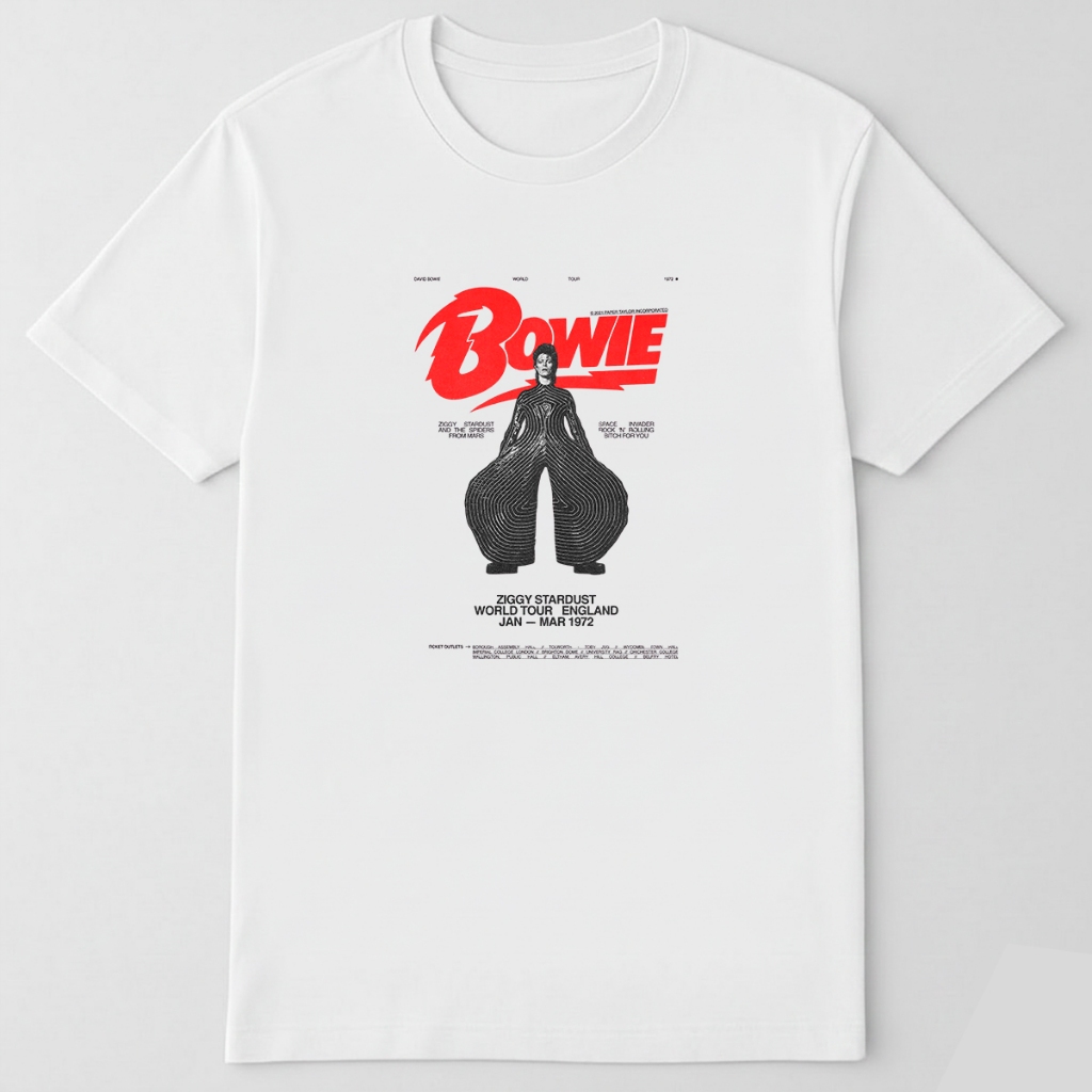 Camiseta Unissex Algodão Vintage David Bowie Cantor Música Retrô Oversized Banda de Rock