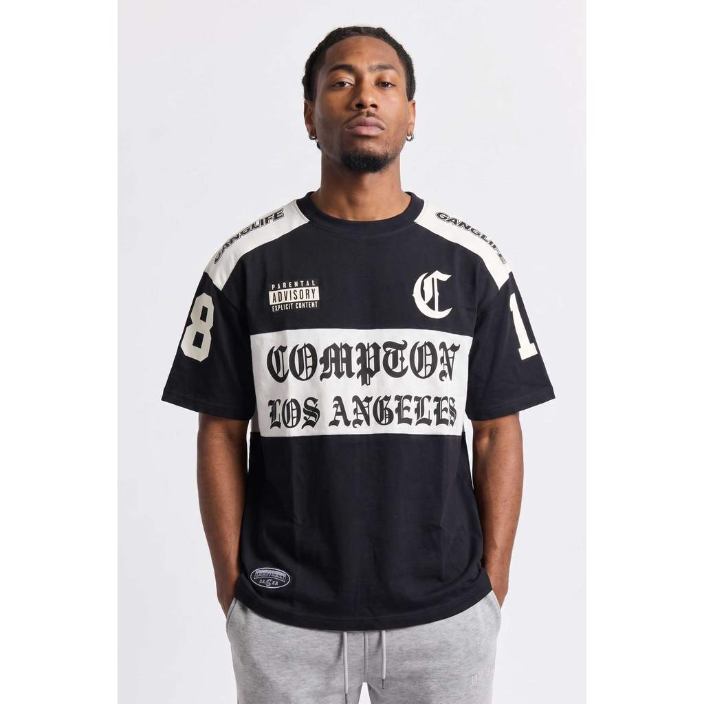 Camiseta Oversized Compton Gang Life - Preta