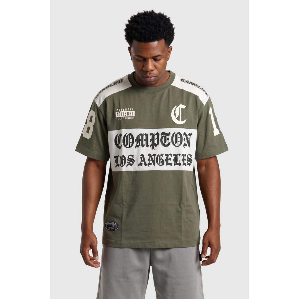 Camiseta Oversized Compton Gang Life - Verde Militar