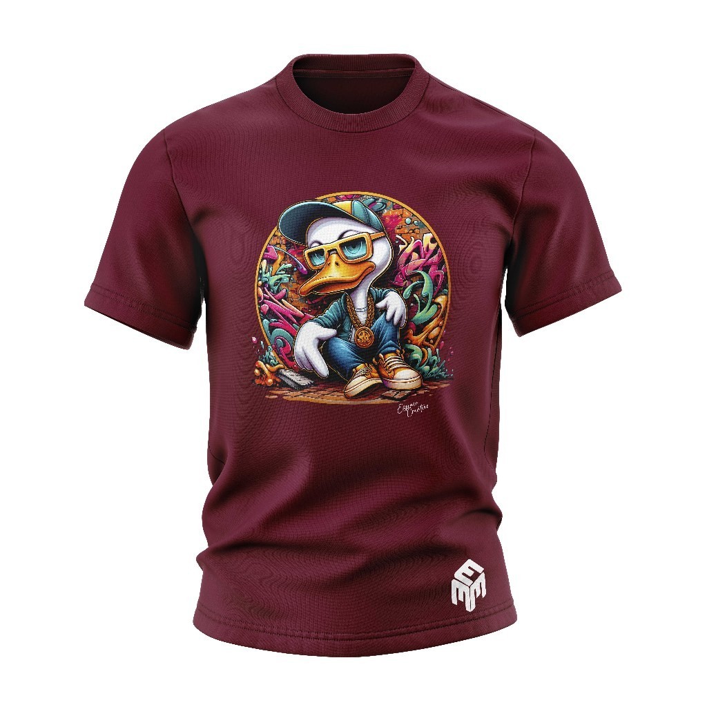 Camiseta Streetwear Duck Pato Gang 100% Algodão Premium Malha Penteada 30.1
