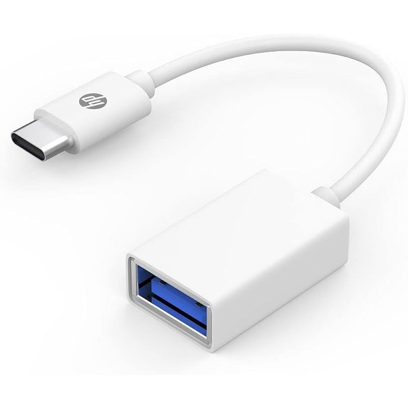 Cabo Adaptador OTG USB para USB-C HP Branco DHC-TC105 - Suporte para transmissão de dados de 5Gbps/s - 9YF06AA