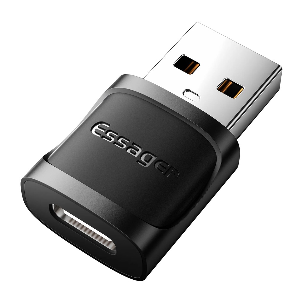 Adaptador USB-A 3.0 para USB-C OTG Essager 5Gbps Preto