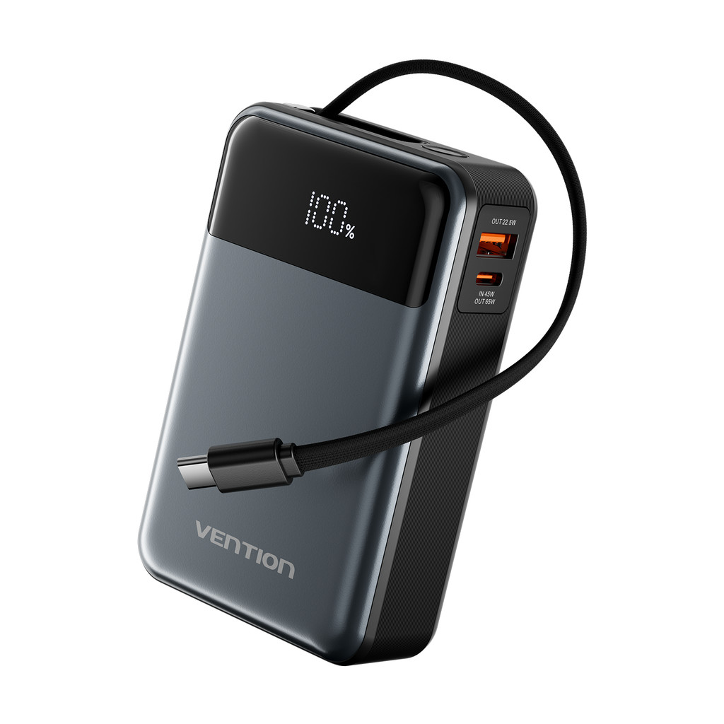 Vention Power Bank 20000mAh USB-C + USB-A 65W Com Display