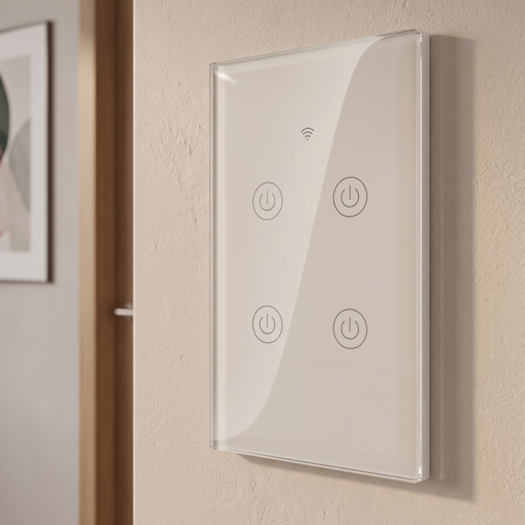 Interruptor Inteligente Tuya Touch WiFi 4 Teclas T4US