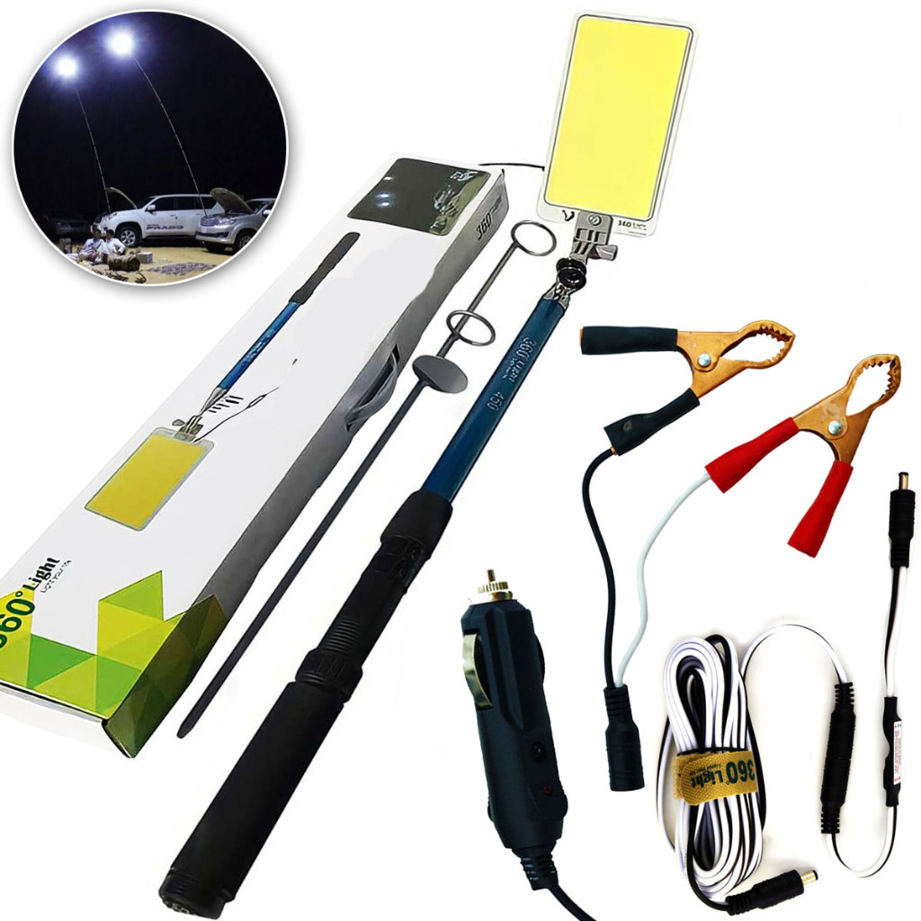 Poste luz Portátil até 5 Metros 180LEDs Pescaria Camp 12V