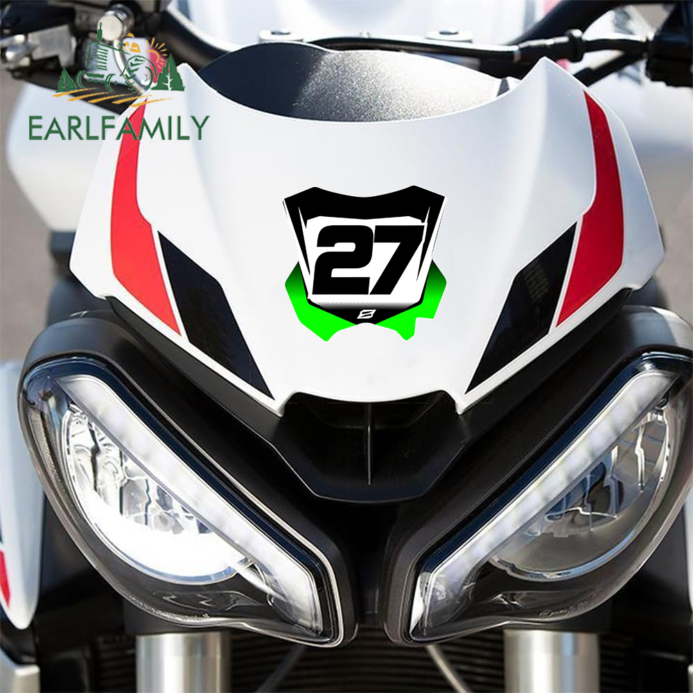 EARLFAMILY 13cm Número De Corrida Adesivo Do Carro JDM Motocicleta Portátil Pára-Brisa Decalque Vinil À Prova Dwaterproo