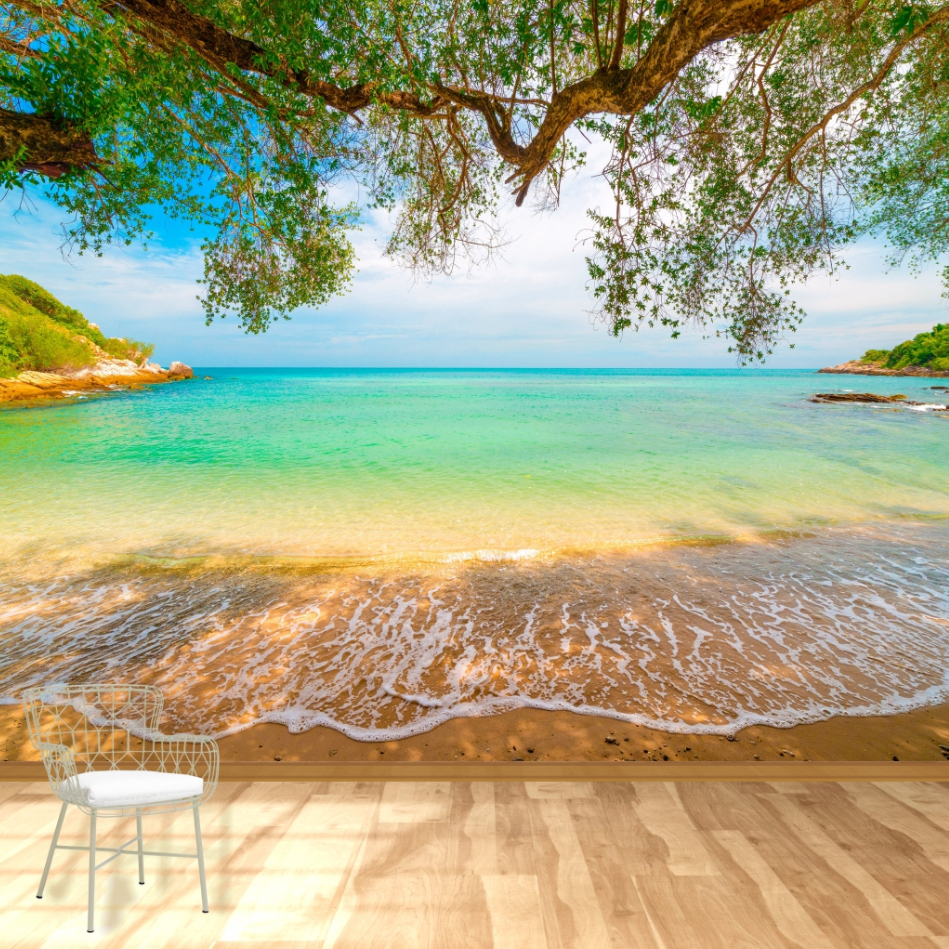 Papel de Parede Praias Paisagens Natureza m² Decorativo Back Drop Para Bronzeamento Artificial no7