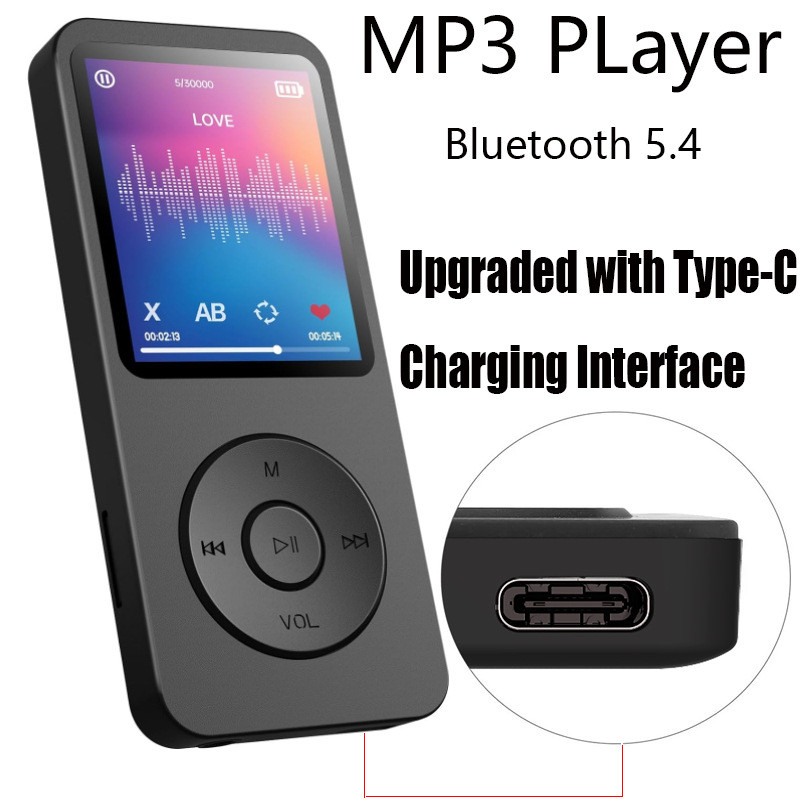 [Version] Reprodutor de MP3/MP4 Bluetooth do Fabricante para Estudantes, Reprodutor de Música Portátil com Alto-falante