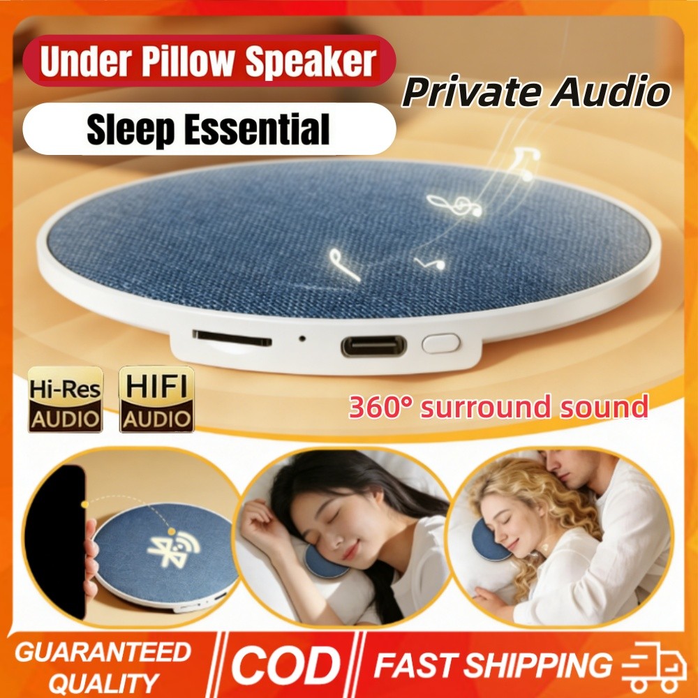 2026 Travesseiro Sem Fio Lado Dormir Alto-Falante Bluetooth 5.4 Alta Fidelidade Mini Ultra-Fino Sleep Aid 360 ° Áudio Pr