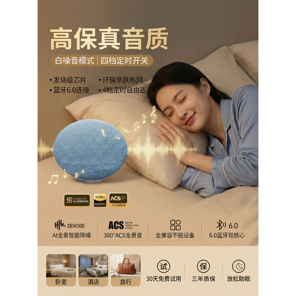 Travesseiro alto-falante Bluetooth sob travesseiro alto-falante travesseiro sleep Aid travesseiro sono Mini pequeno ruíd